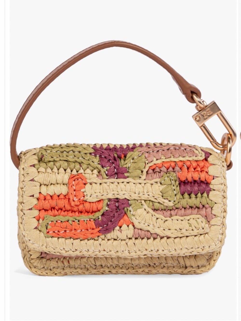 NEW Sam Edelman Mini Raffia and Leather Wallet- Terracotta